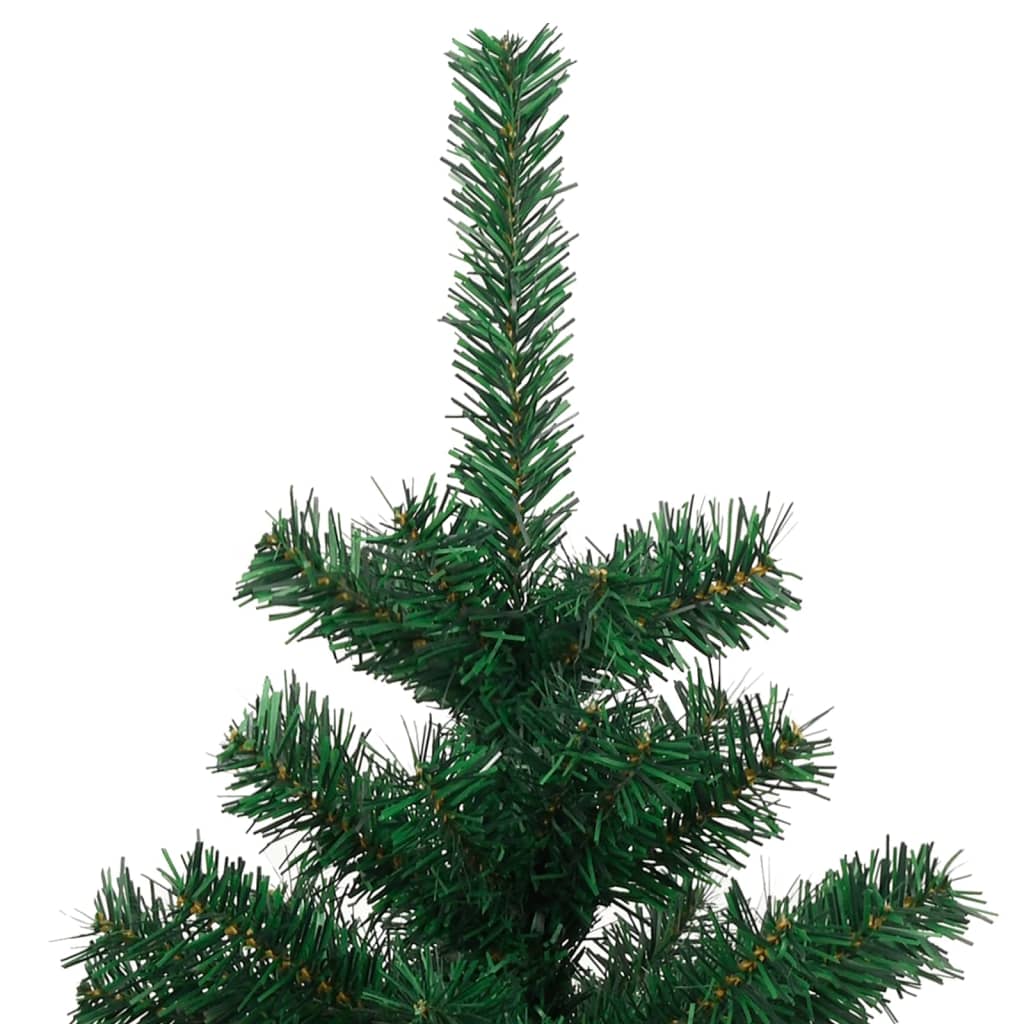 vidaXL Swirl Pre-lit Christmas Tree with Pot Green 4 ft PVC