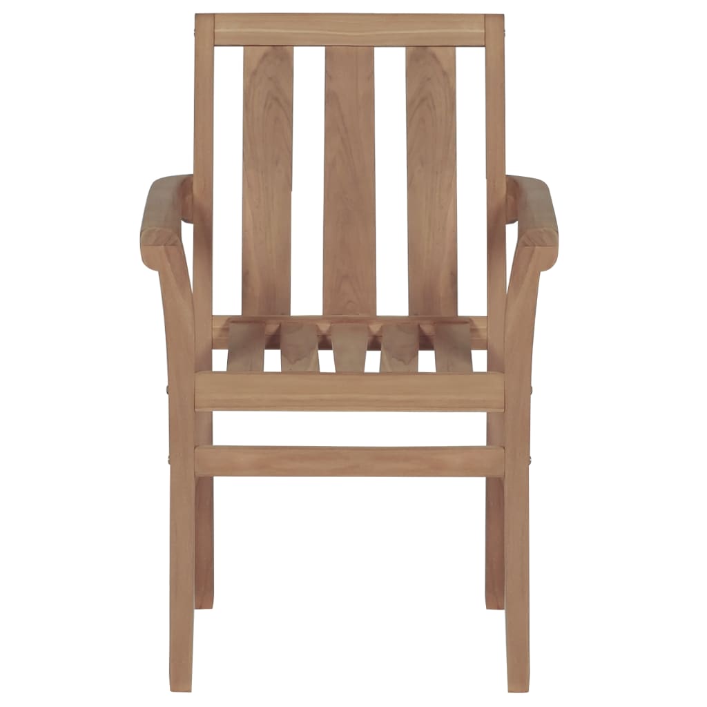 vidaXL Stackable Patio Chairs 4 pcs Solid Teak Wood