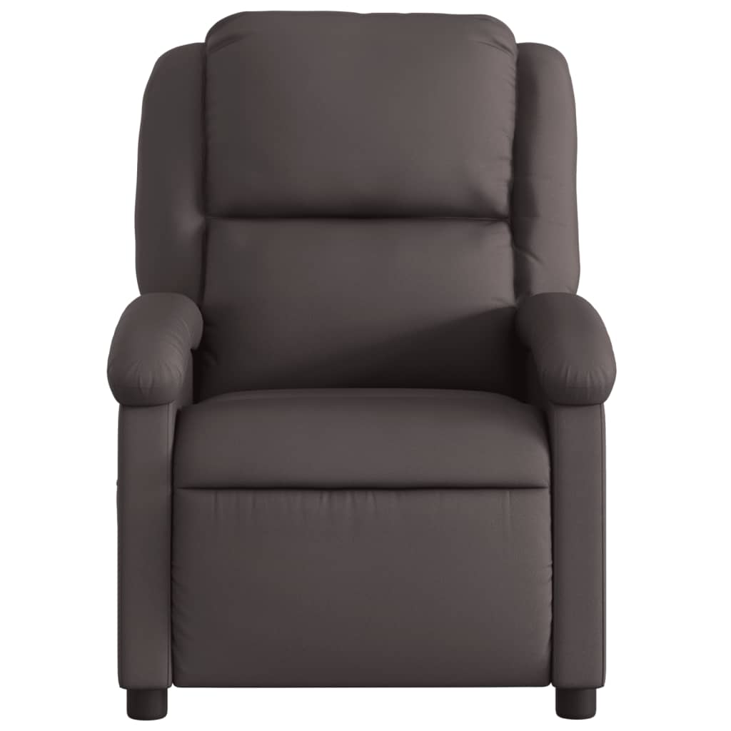 vidaXL Electric Recliner Chair Dark Brown Real Leather
