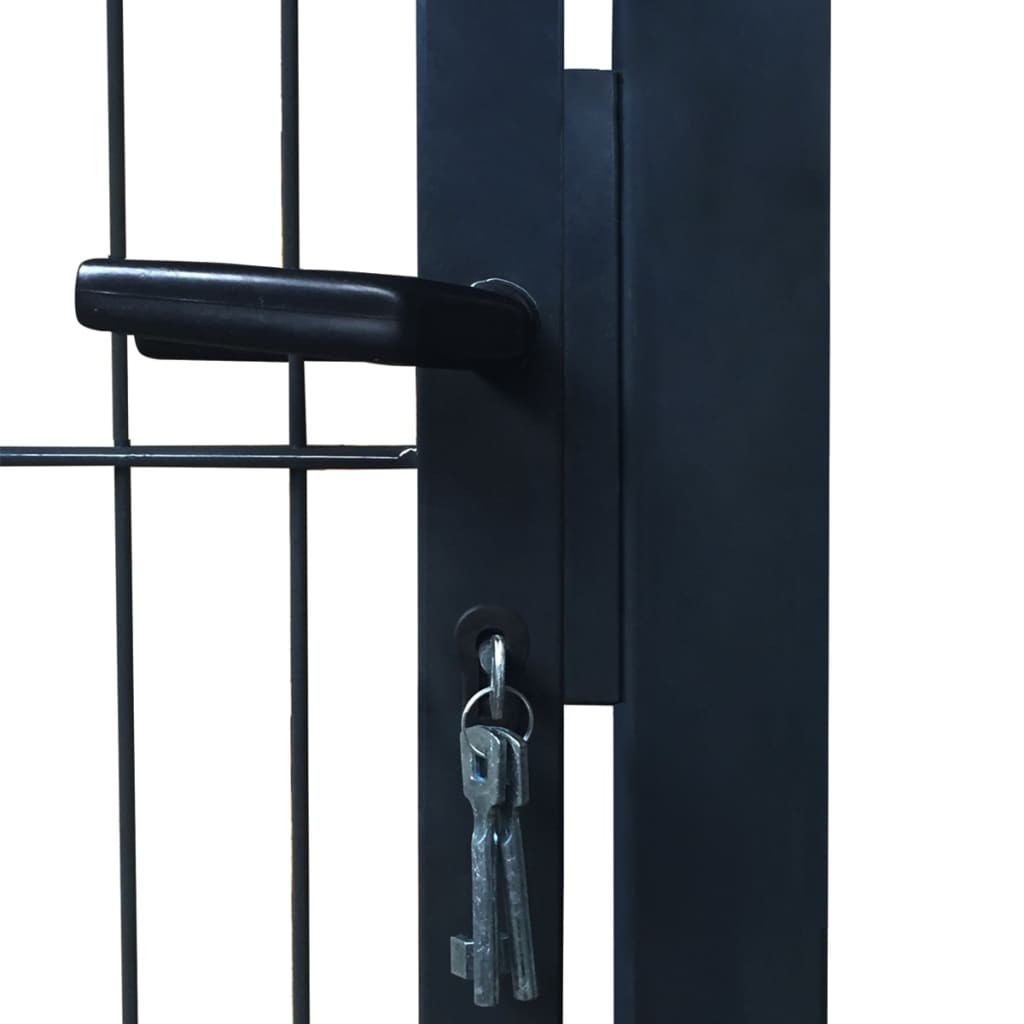 vidaXL Fence Gate Steel 41.7"x97.6" Anthracite