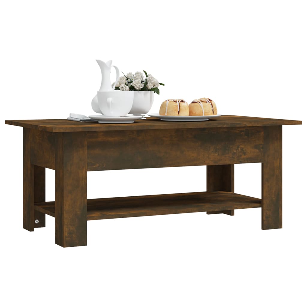 vidaXL Coffee Table Smoked Oak 40.2"x21.7"x16.5" Engineered Wood