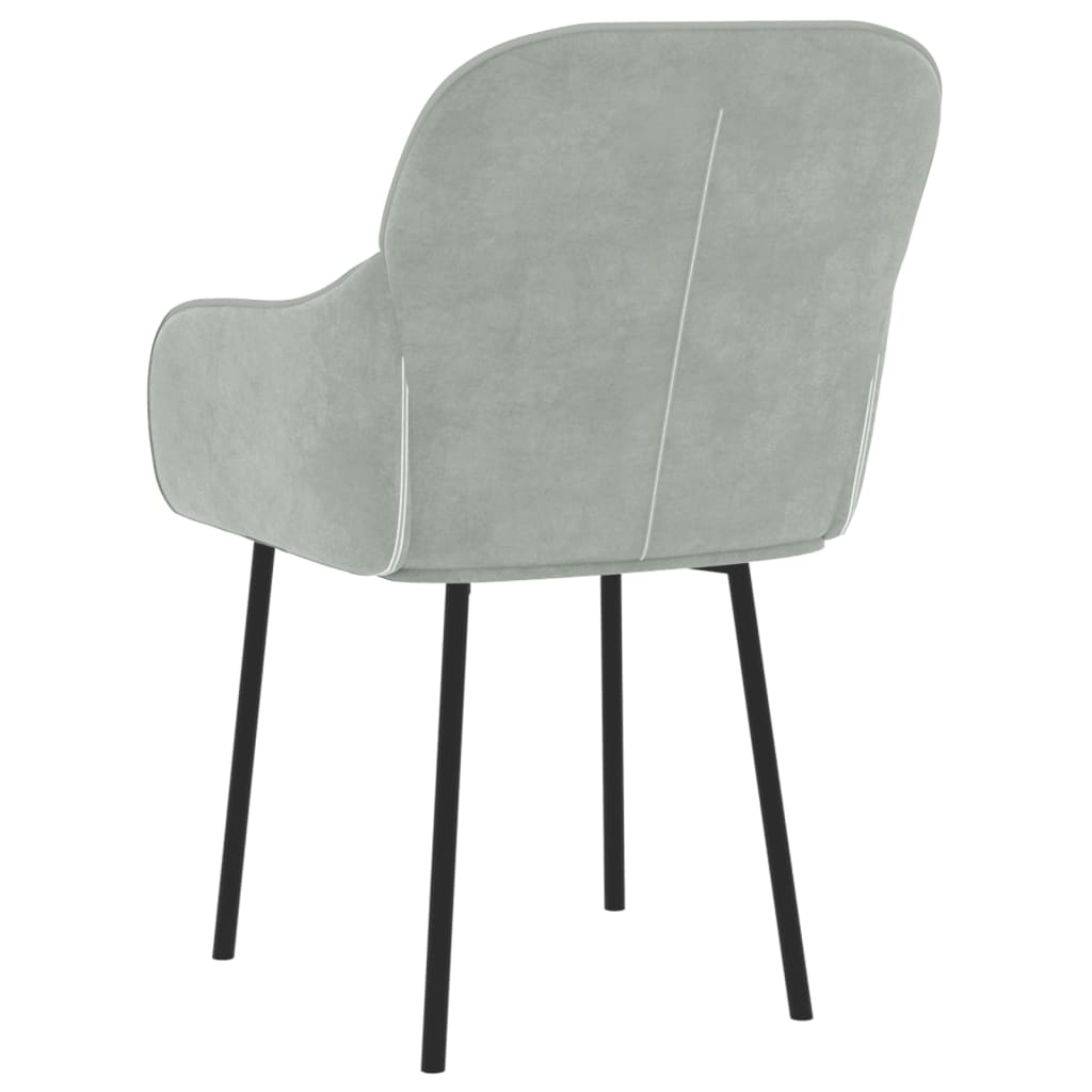 vidaXL Dining Chairs 2 pcs Light Gray Velvet