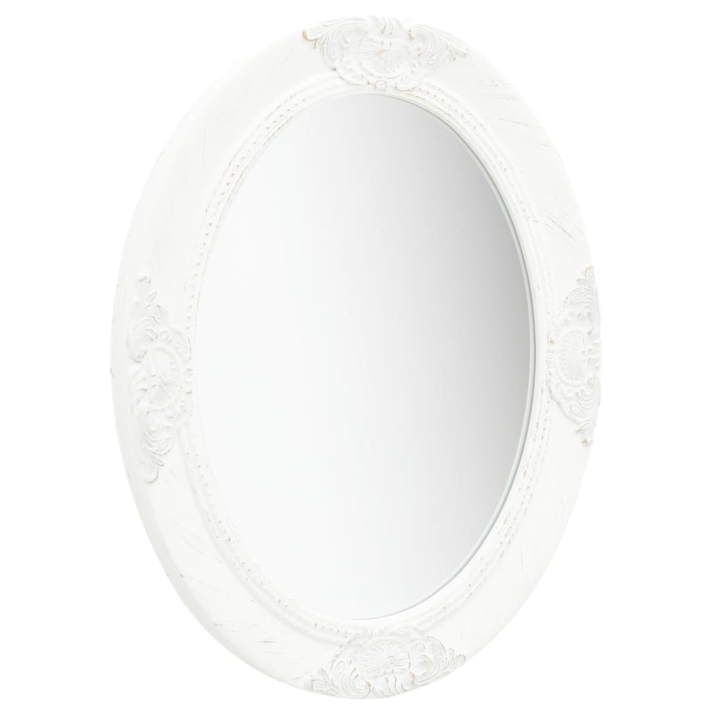 vidaXL Wall Mirror Baroque Style 19.7"x23.6" White