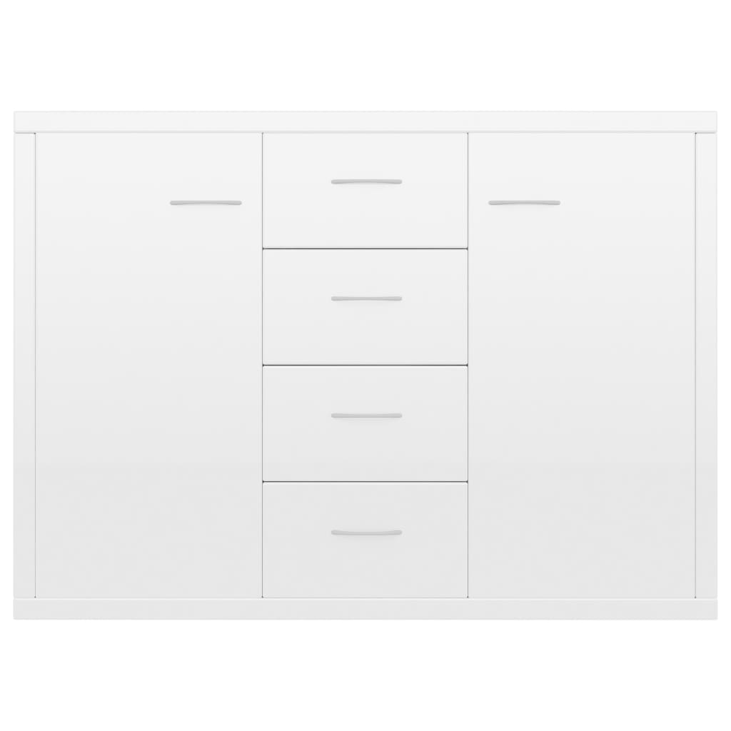 vidaXL Sideboard High Gloss White 34.6"x11.8"x25.6" Chipboard