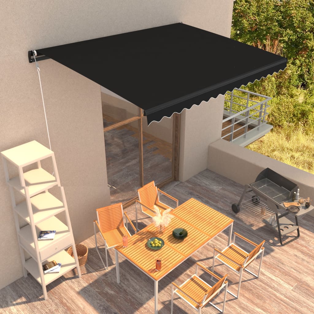 vidaXL Manual Retractable Awning 157.5"x118.1" Anthracite
