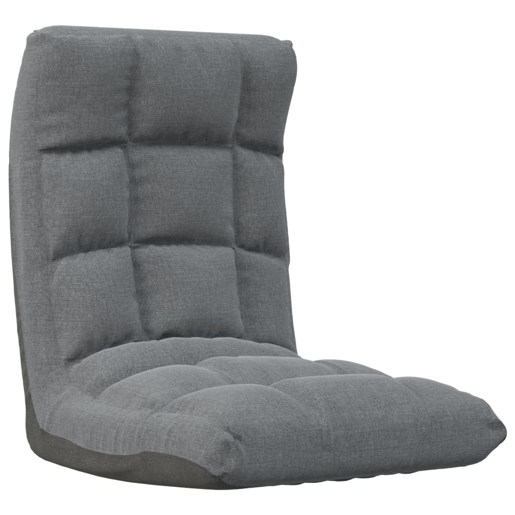 vidaXL Folding Floor Chair Light Gray Fabric