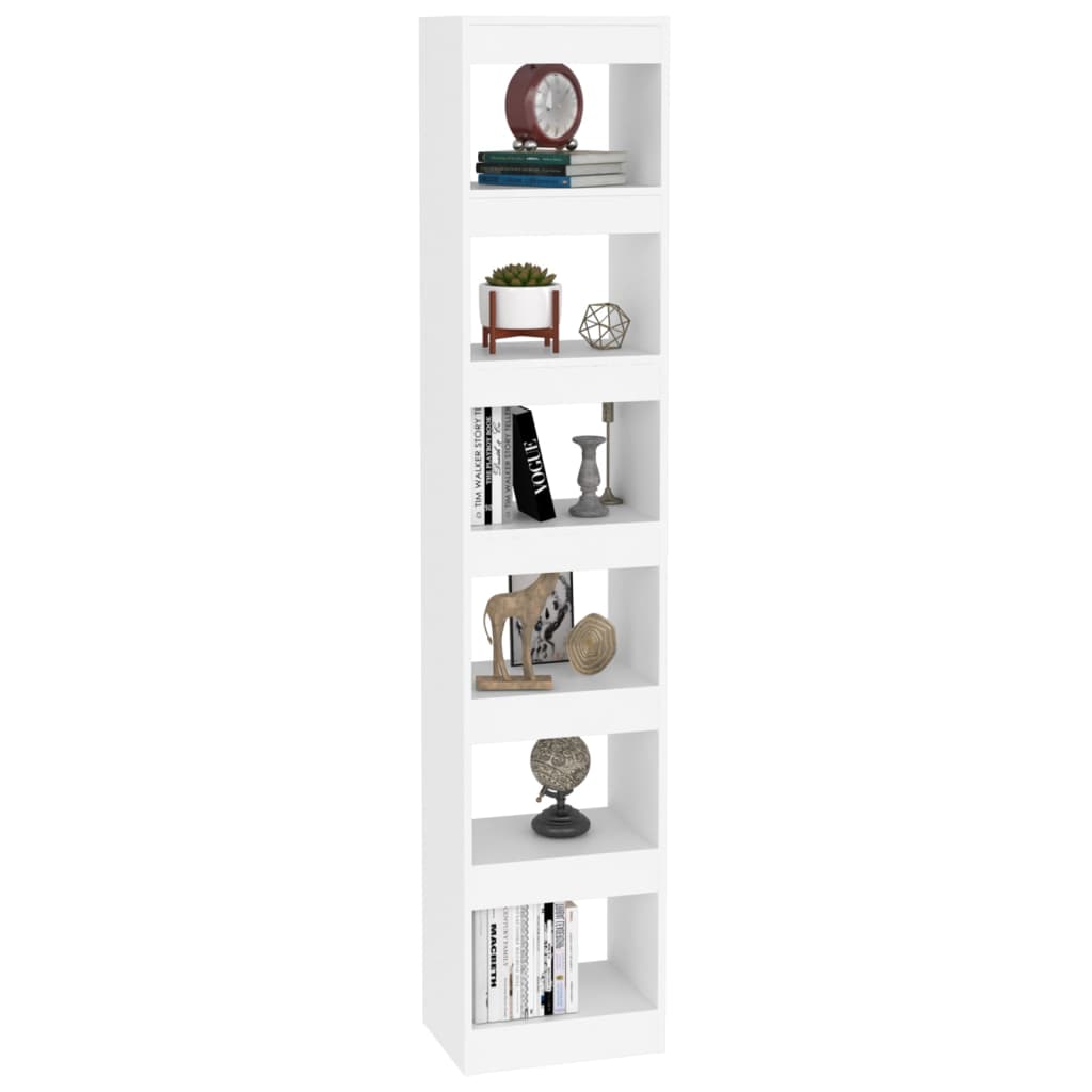 vidaXL Book Cabinet/Room Divider White 15.7"x11.8"x78"