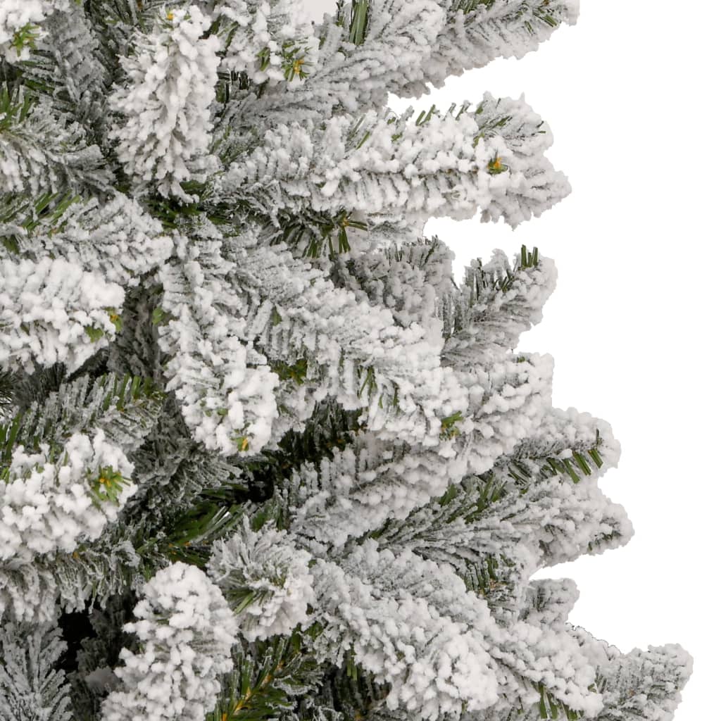 vidaXL Artificial Hinged Christmas Tree with Flocked Snow 94.5"