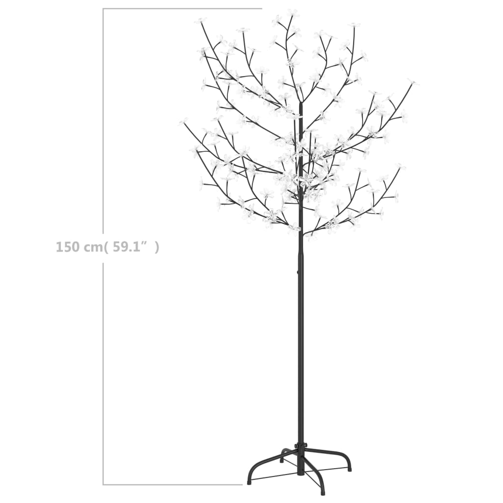 vidaXL Christmas Tree 120 LEDs Warm White Light Cherry Blossom 5 ft