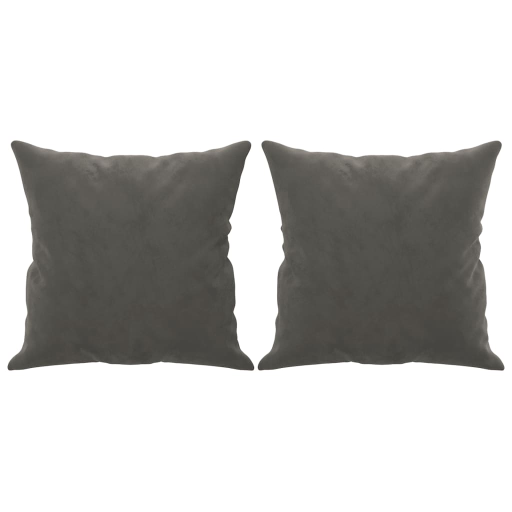 vidaXL 2-Seater Sofa with Pillows&Cushions Dark Gray 47.2" Velvet