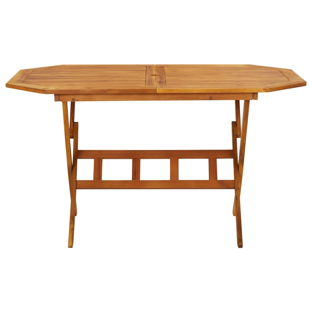 vidaXL Folding Patio Table 53.1"x33.5"x29.5" Solid Acacia Wood