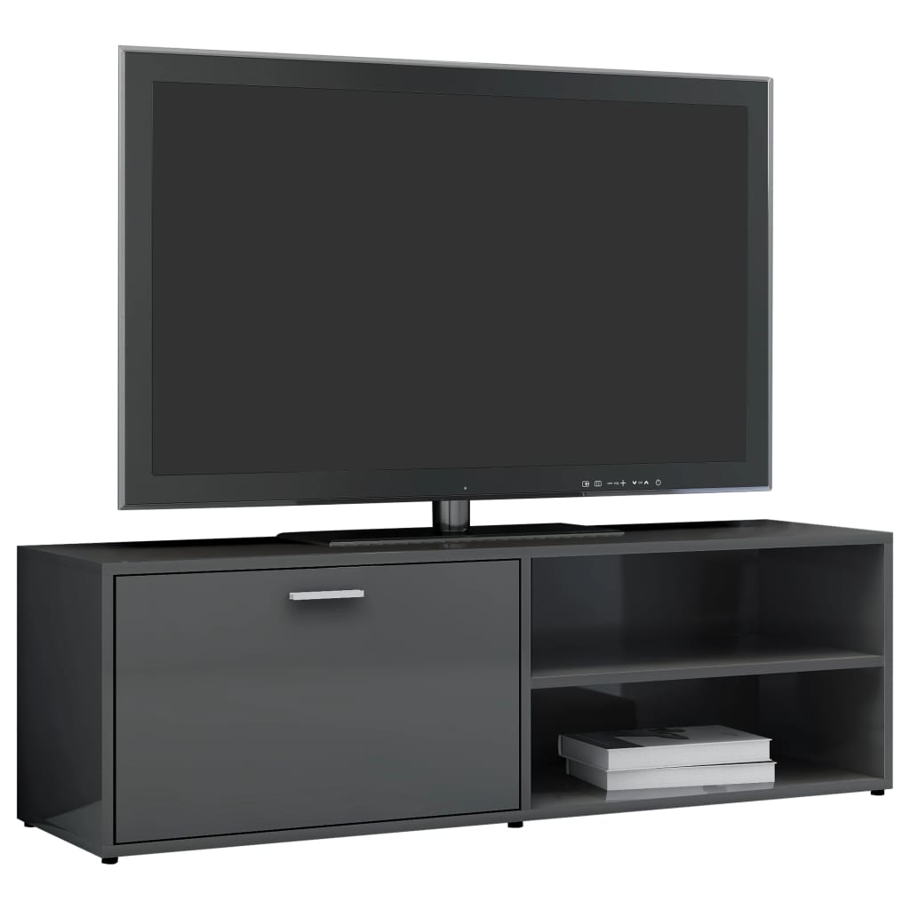 vidaXL TV Stand High Gloss Gray 47.2"x13.4"x14.6" Engineered Wood