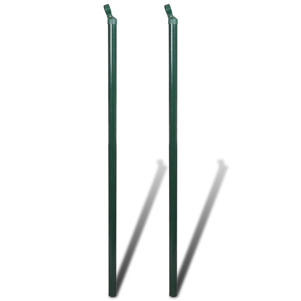 vidaXL Chain Link Fence with Posts Steel 59.1"x 984.3" Green