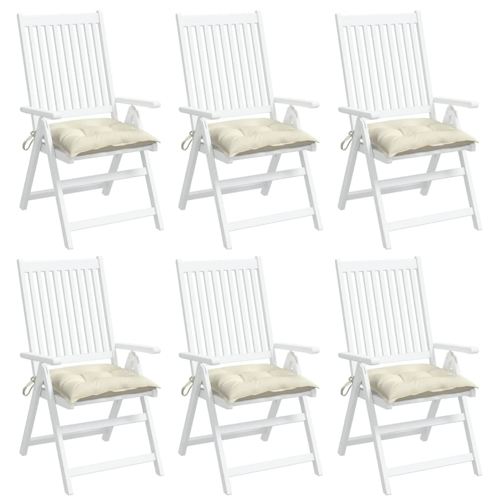 vidaXL Chair Cushions 6 pcs Cream White 19.7"x19.7"x2.8" Oxford Fabric