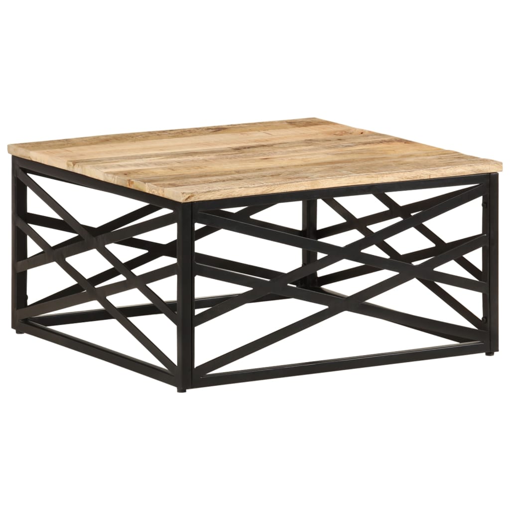 vidaXL Coffee Table 26.8"x26.8"x13.8" Solid Mango Wood