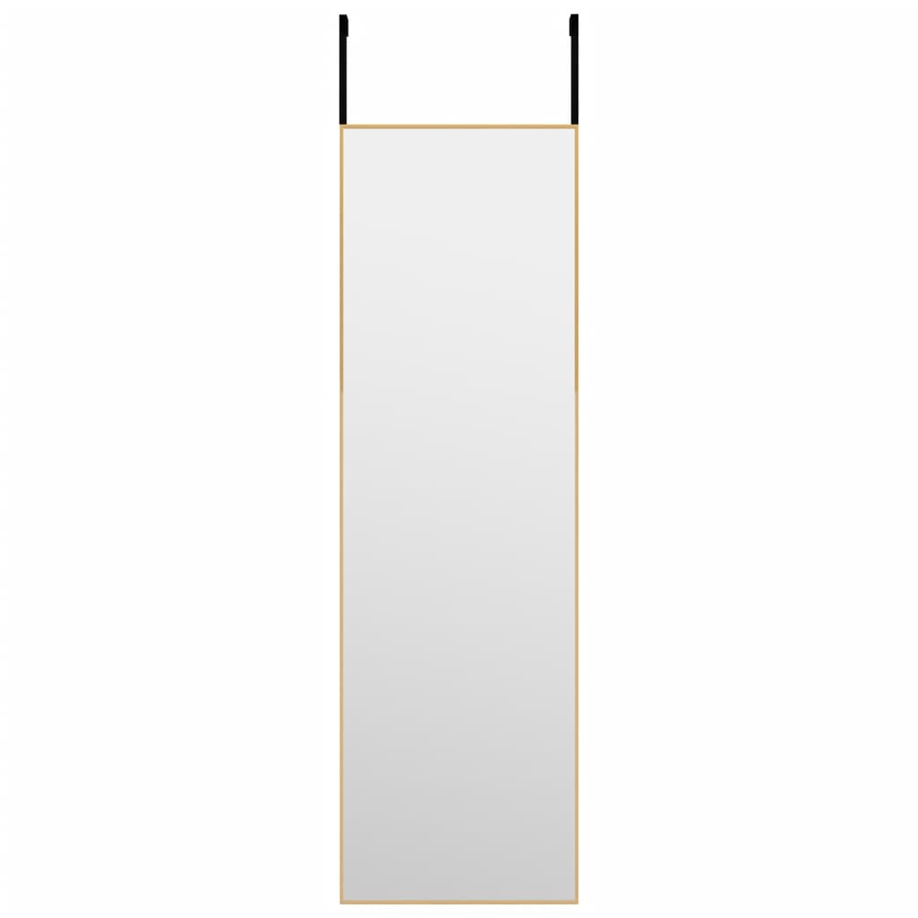 vidaXL Door Mirror Gold 11.8"x39.4" Glass and Aluminum