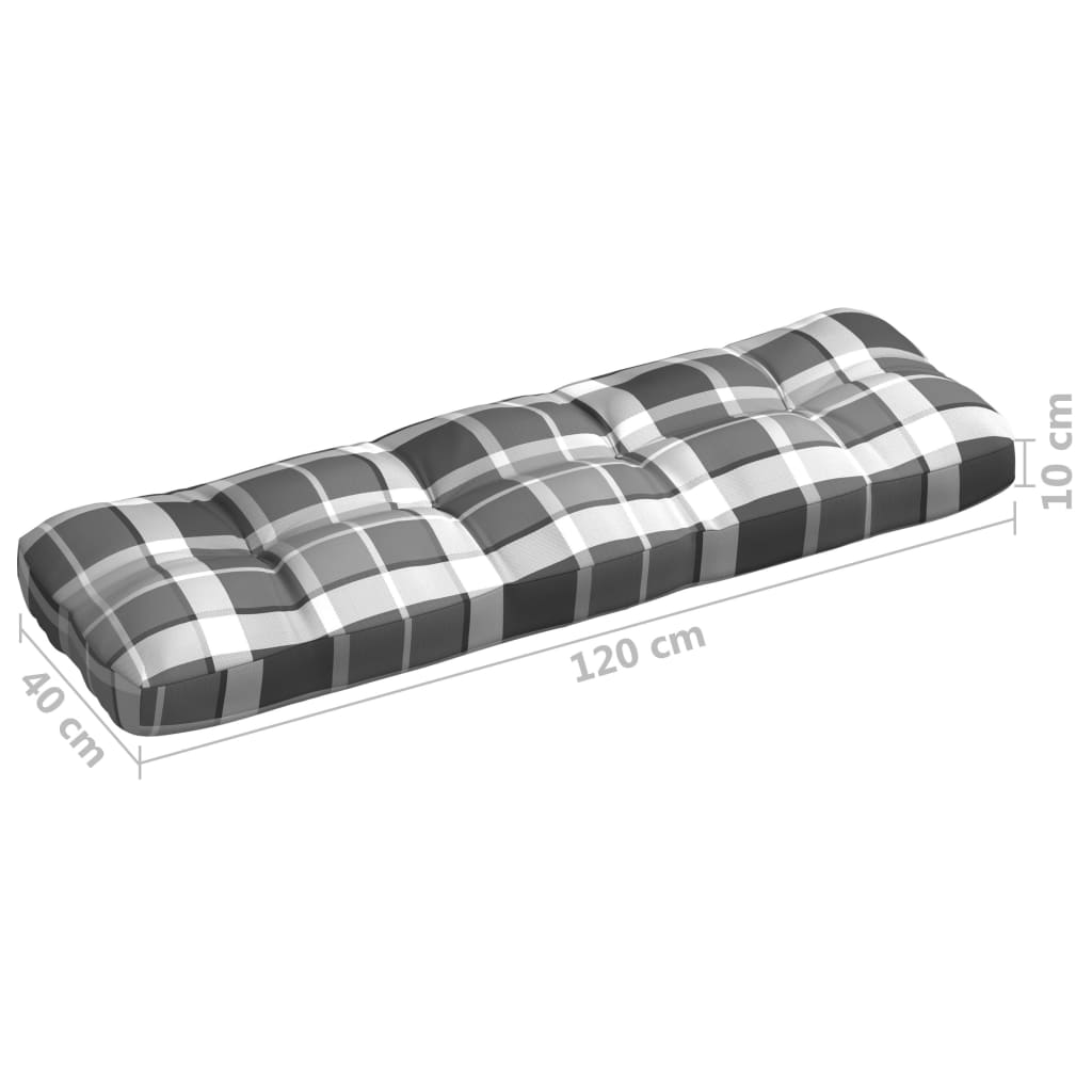vidaXL Pallet Sofa Cushions 7 pcs Gray Check Pattern
