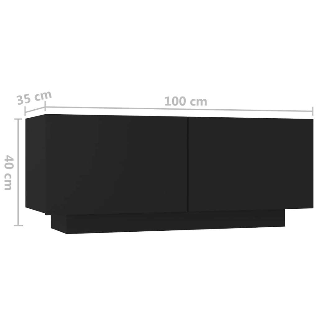 vidaXL Bedside Cabinet Black 39.4"x13.8"x15.7" Engineered Wood