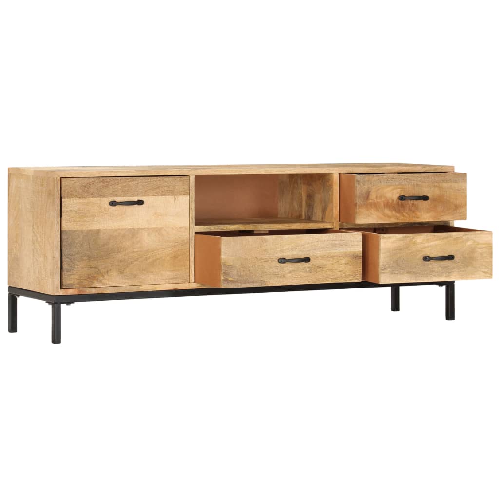vidaXL TV Cabinet 51.2"x11.8"x17.7" Solid Mango Wood