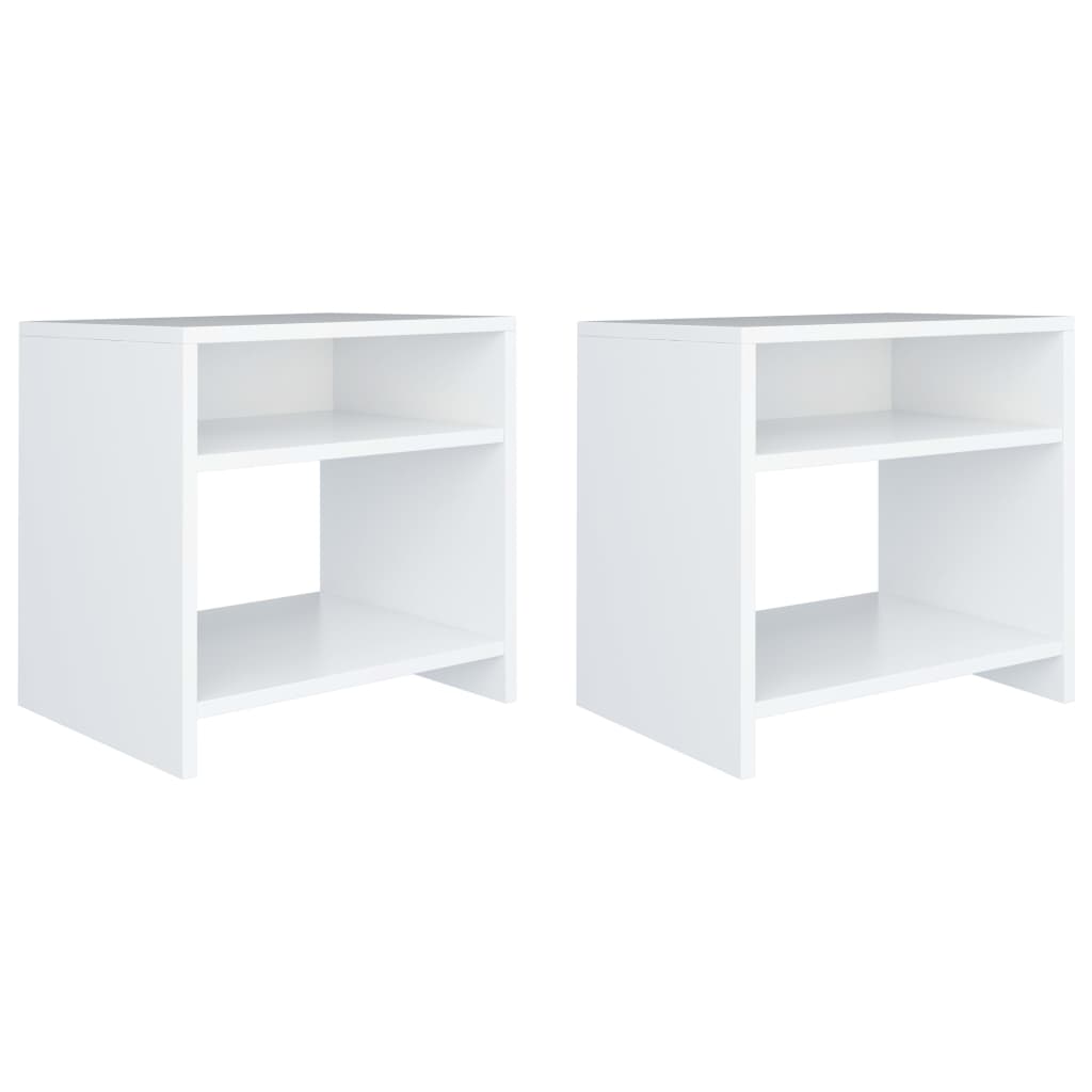 vidaXL Bedside Cabinets 2 pcs White 15.7"x11.8"x15.7" Engineered Wood