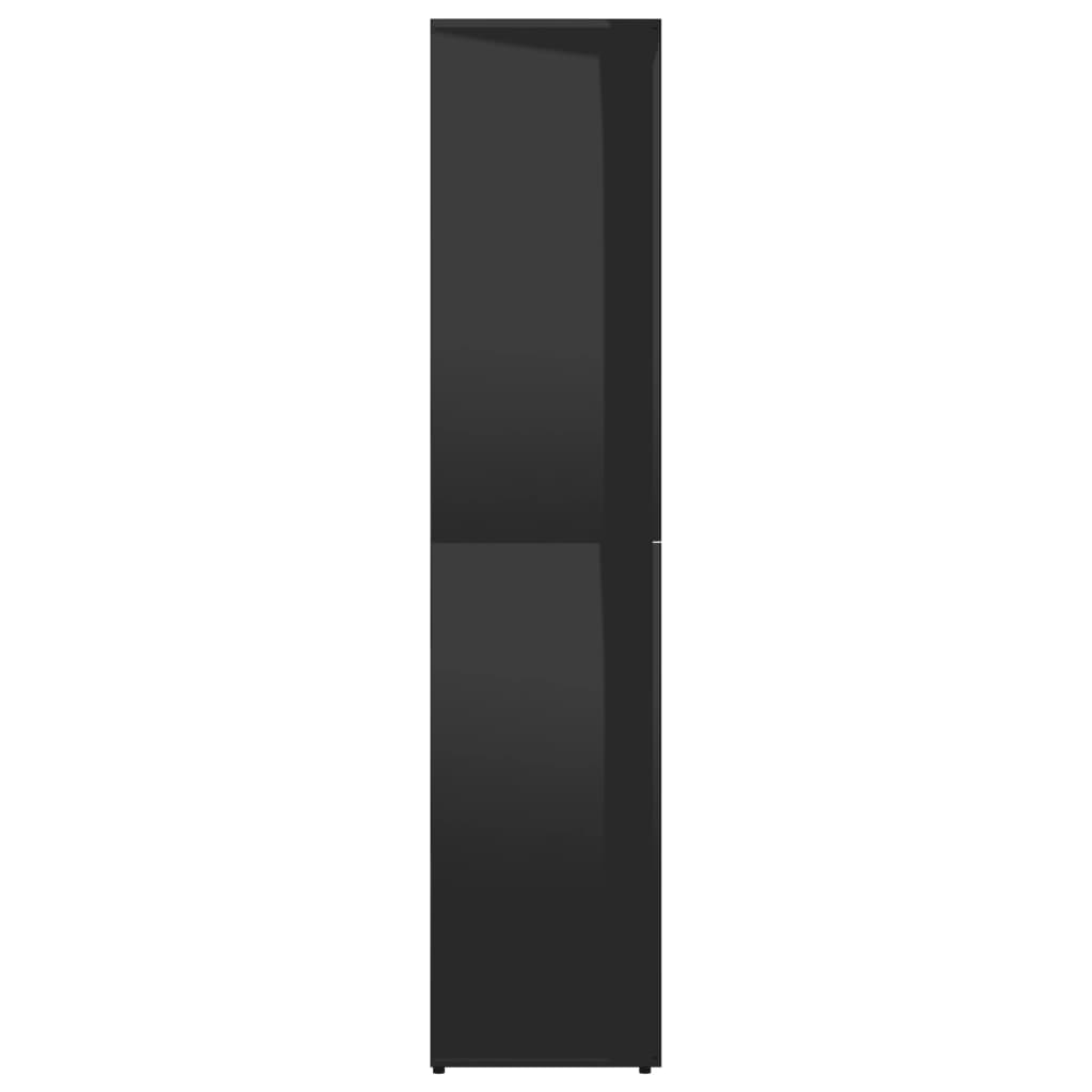 vidaXL Shoe Cabinet High Gloss Black 31.5"x15.4"x70.1" Engineered Wood