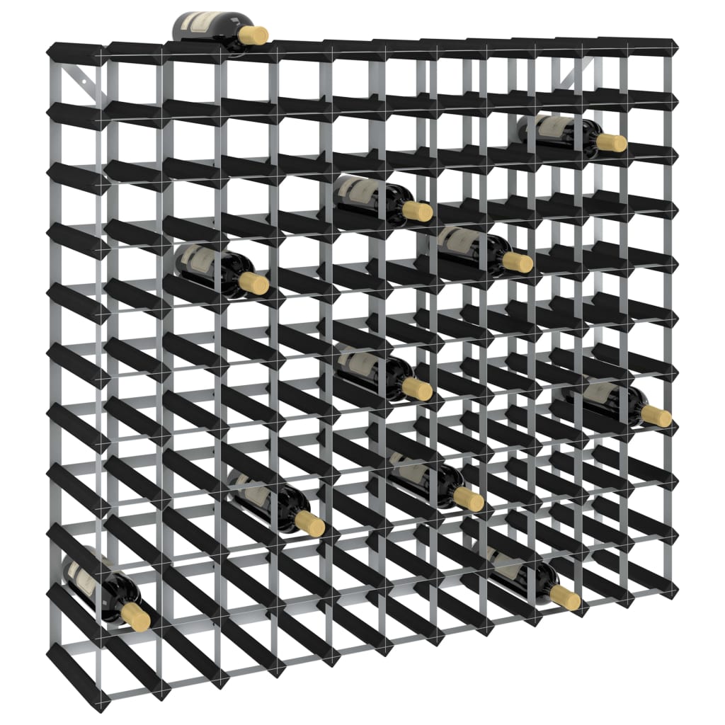 vidaXL Wine Rack for 120 Bottles Black Solid Pine Wood