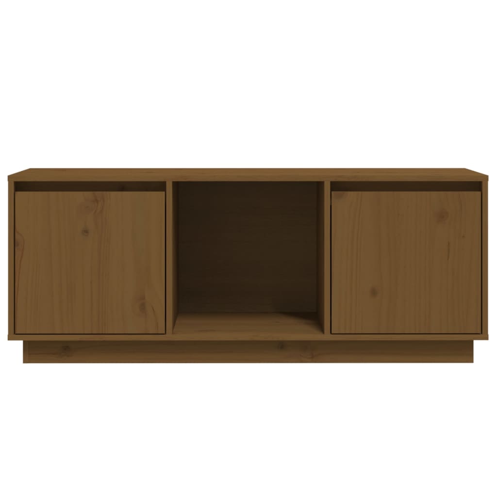 vidaXL TV Cabinet Honey Brown 43.5"x13.8"x17.3" Solid Wood Pine
