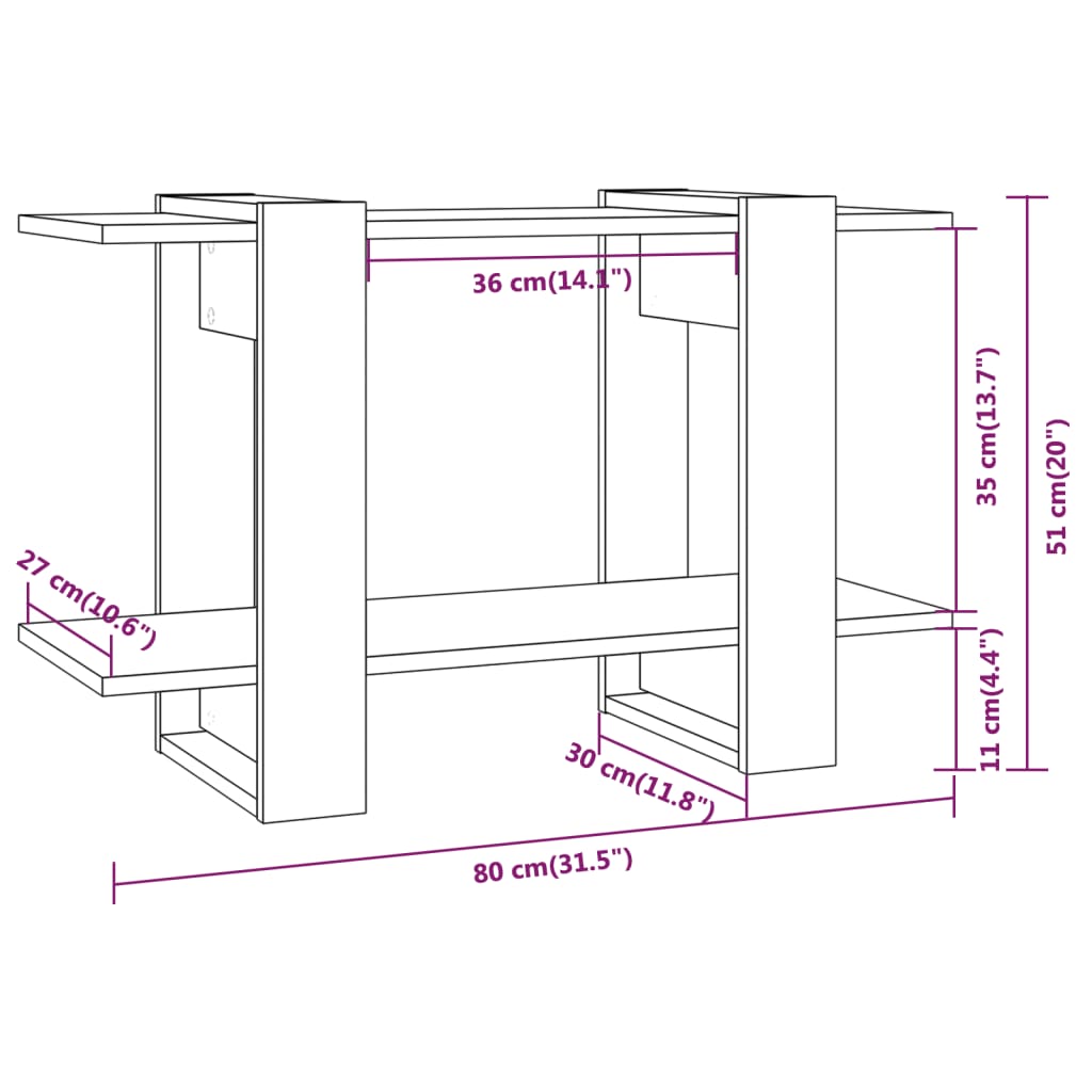 vidaXL Book Cabinet/Room Divider Gray Sonoma 31.5"x11.8"x20.1"