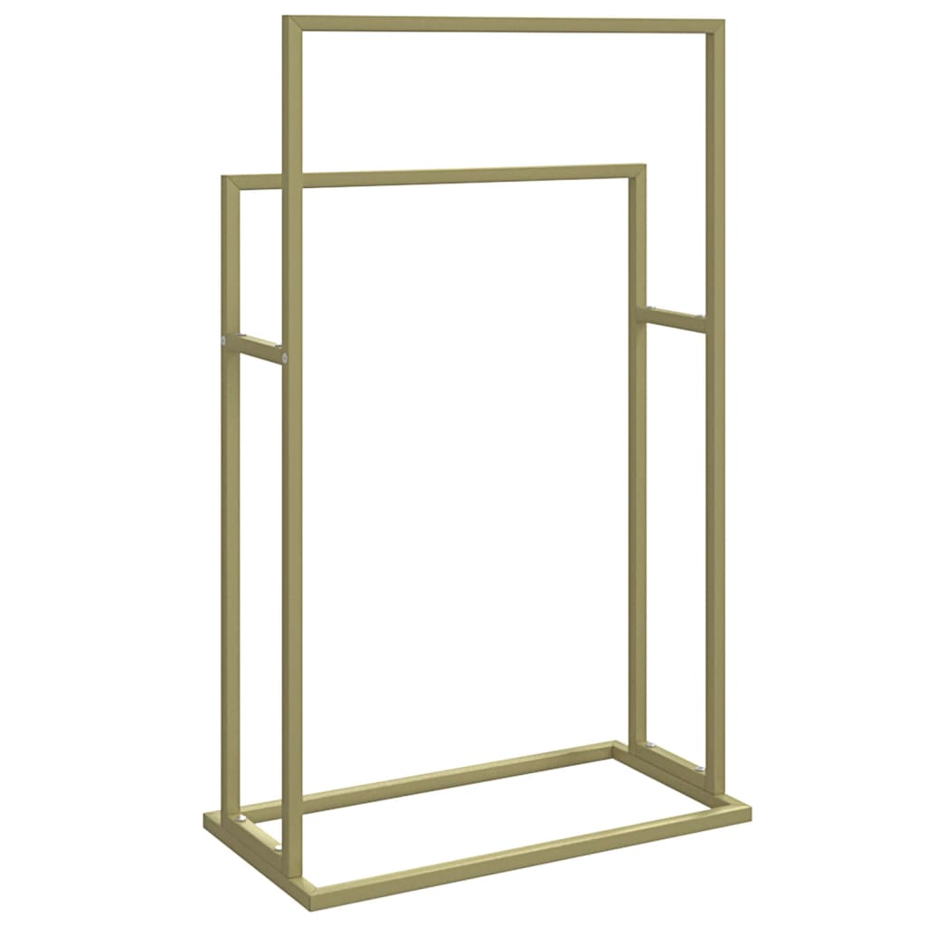 vidaXL Freestanding Towel Rack Gold 18.9"x9.4"x30.9" Iron