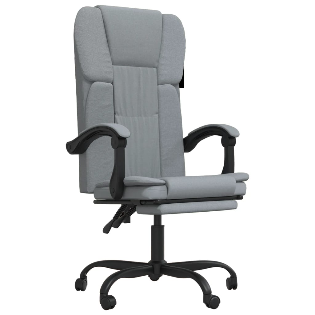 vidaXL Reclining Office Chair Light Gray Fabric