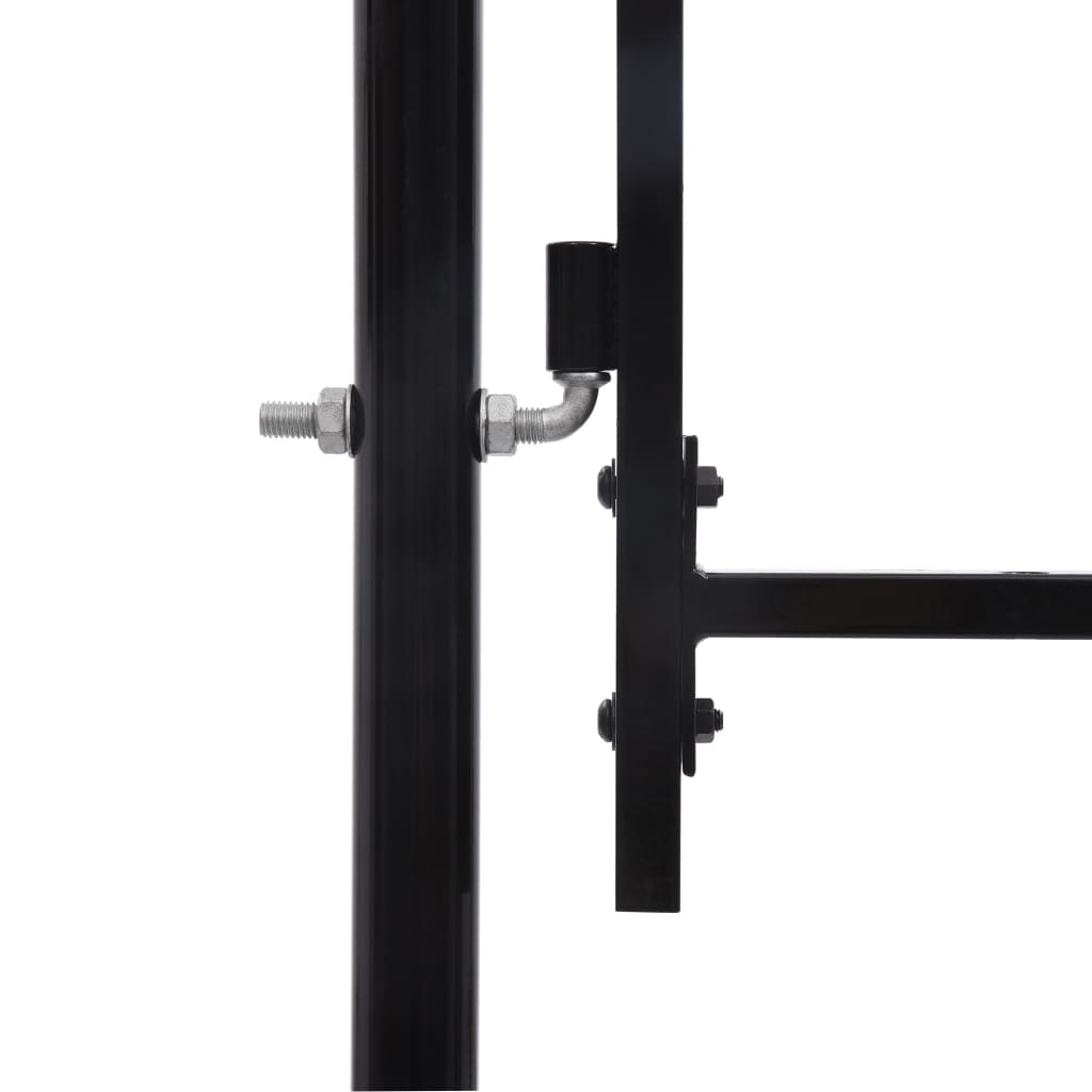 vidaXL Fence Gate Single Door with Arched Top Steel 39.4"x59.1" Black
