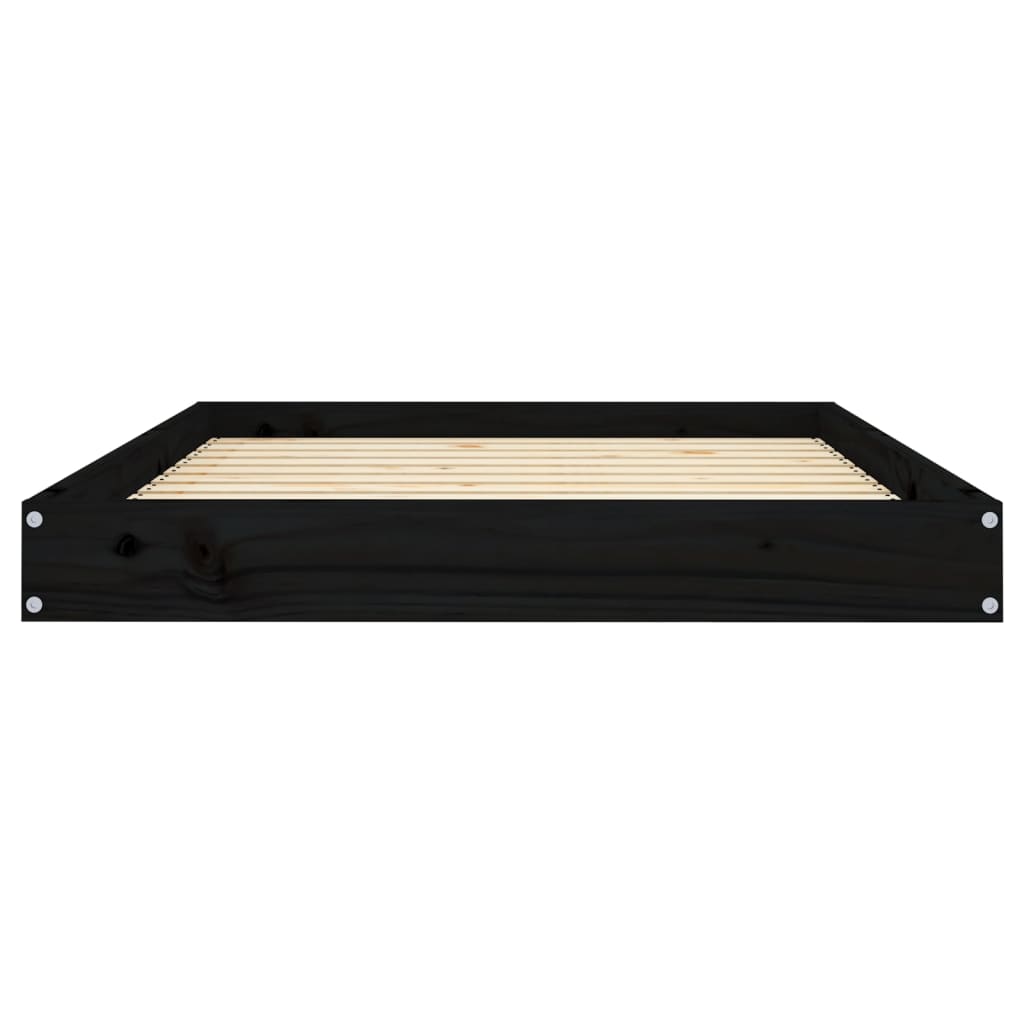 vidaXL Dog Bed Black 40"x29.1"x3.5" Solid Wood Pine