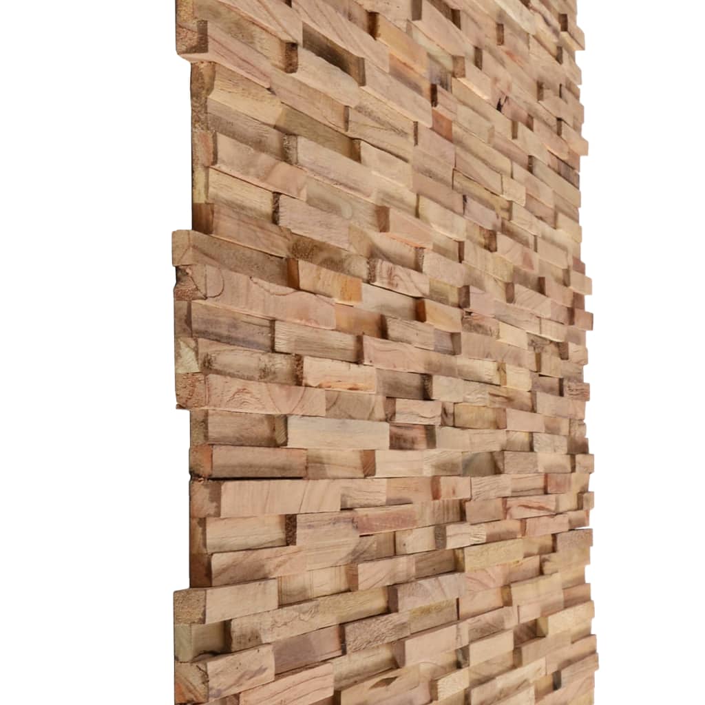 vidaXL 3D Wall Cladding Panels 10 pcs 11.6 ft² Solid Wood Teak