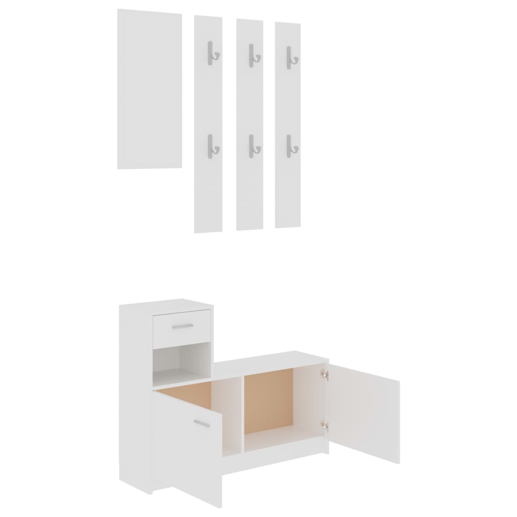 vidaXL Hallway Unit White 39.4"x9.8"x30.1" Engineered Wood