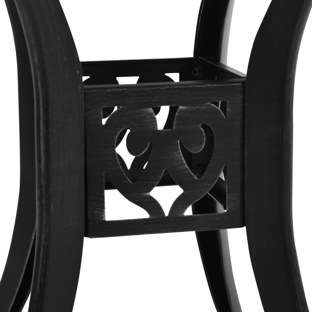 vidaXL Patio Table Black 30.7"x30.7"x28.3" Cast Aluminum