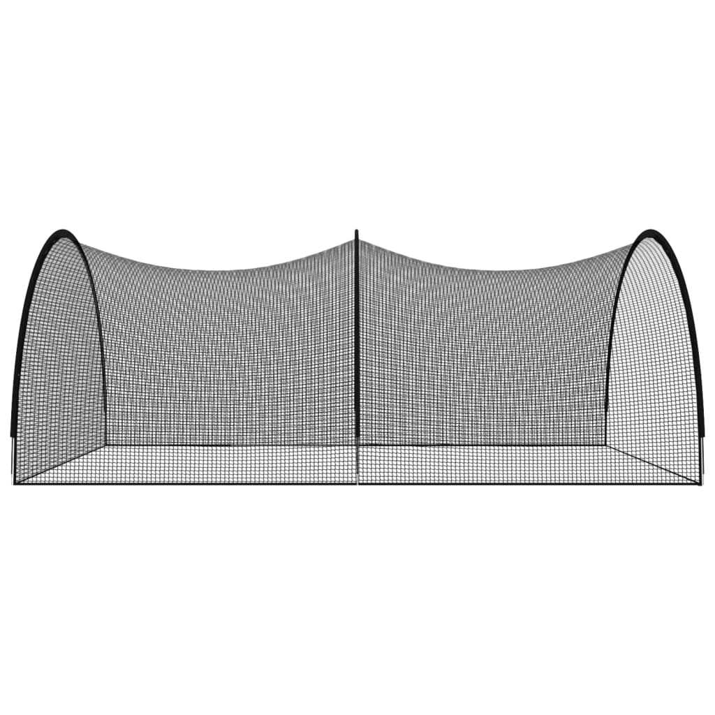 vidaXL Baseball Batting Cage Net Black 196.9"x157.5"x98.4" Polyester
