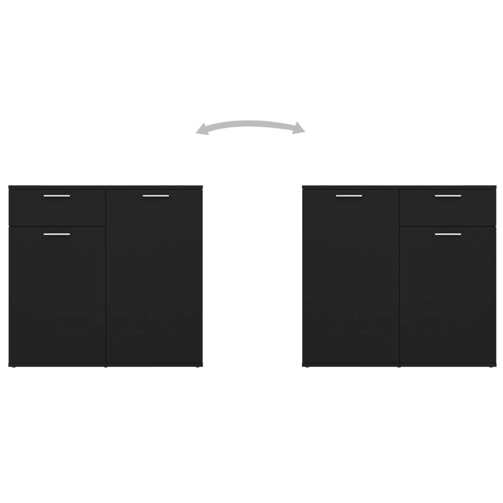vidaXL Sideboard Black 31.5"x14.2"x29.5" Chipboard