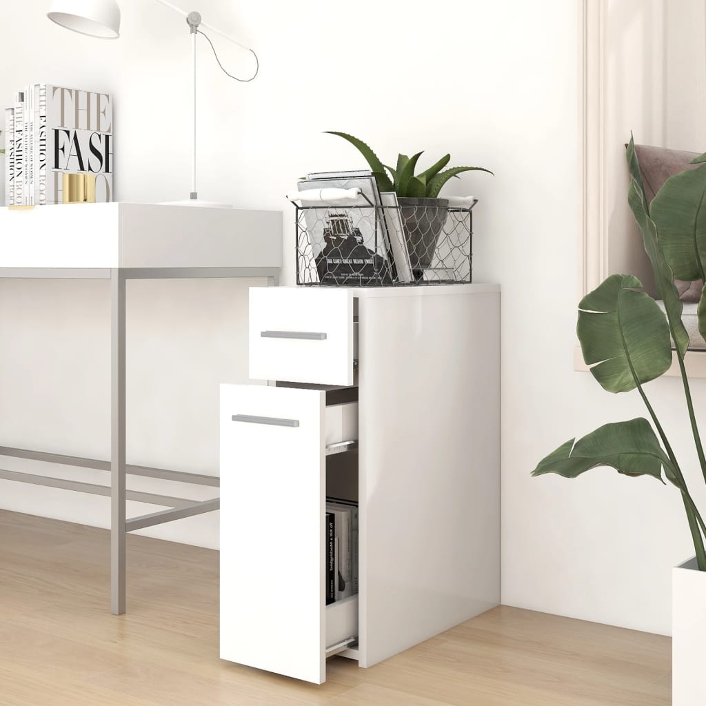 vidaXL Apothecary Cabinet White 7.9"x17.9"x23.6" Engineered Wood