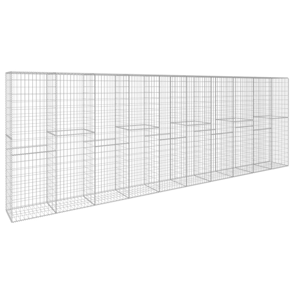 vidaXL Gabion Wall with Cover Galvanized Steel 236.2"x19.7"x78.7"