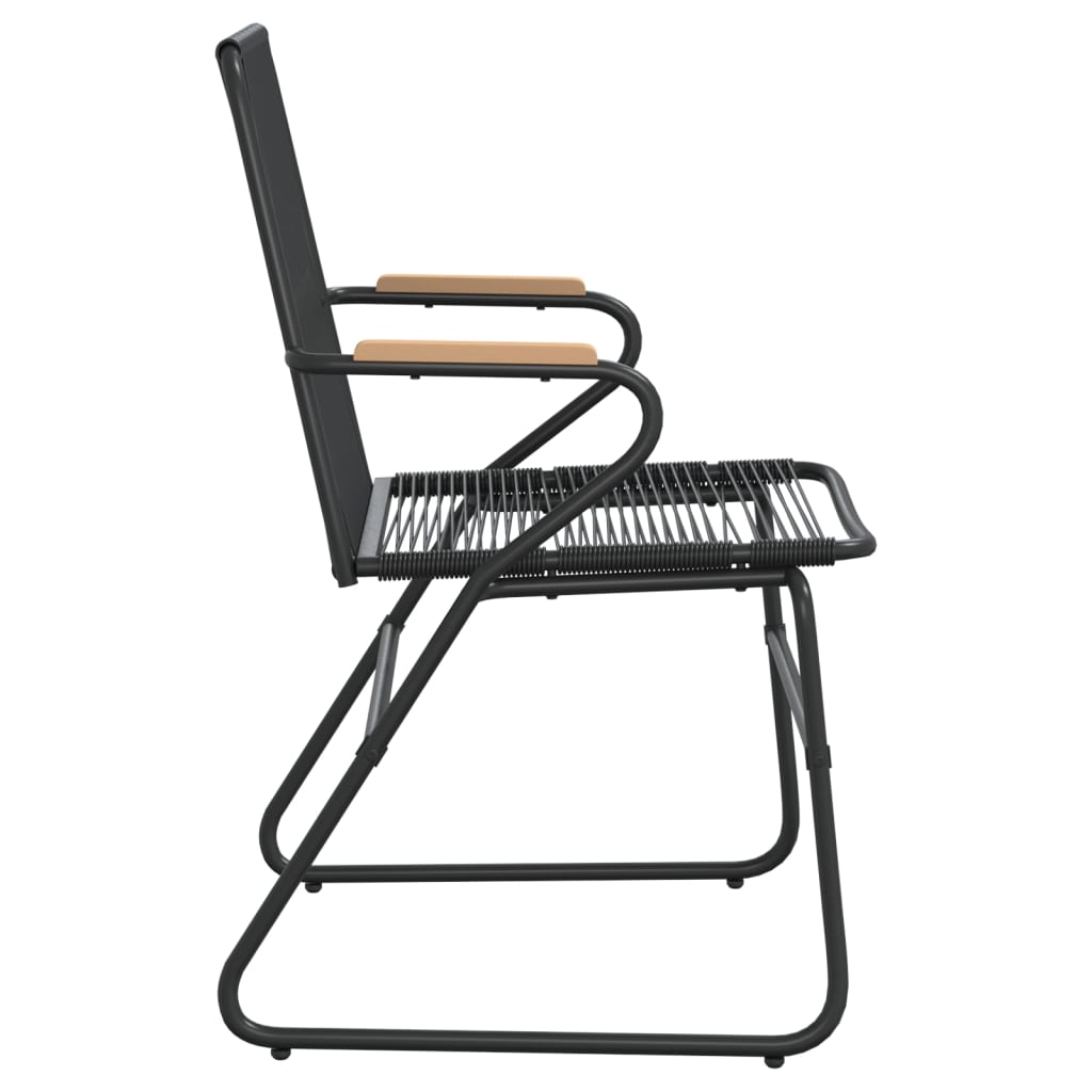 vidaXL Patio Chairs 2 pcs Black 22.8"x23.2"x33.7" PVC Rattan