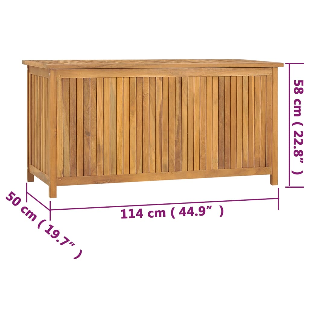 vidaXL Patio Box 44.9"x19.7"x22.8" Solid Wood Teak