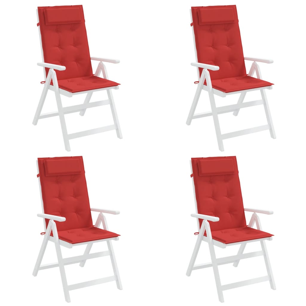 vidaXL Highback Chair Cushions 4 pcs Red Oxford Fabric