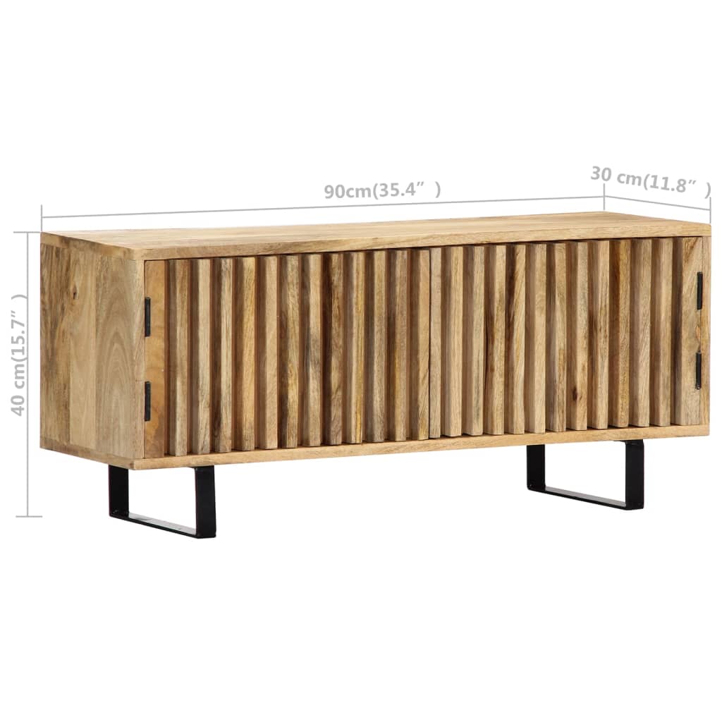vidaXL TV Cabinet 35.4"x11.8"x15.7" Solid Mango Wood