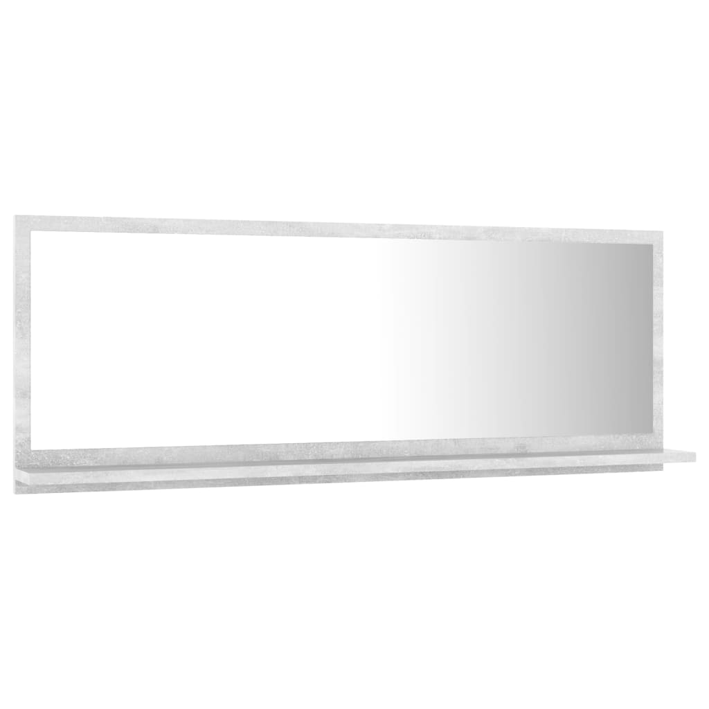 vidaXL Bathroom Mirror Concrete Gray 39.4"x4.1"x14.6" Chipboard