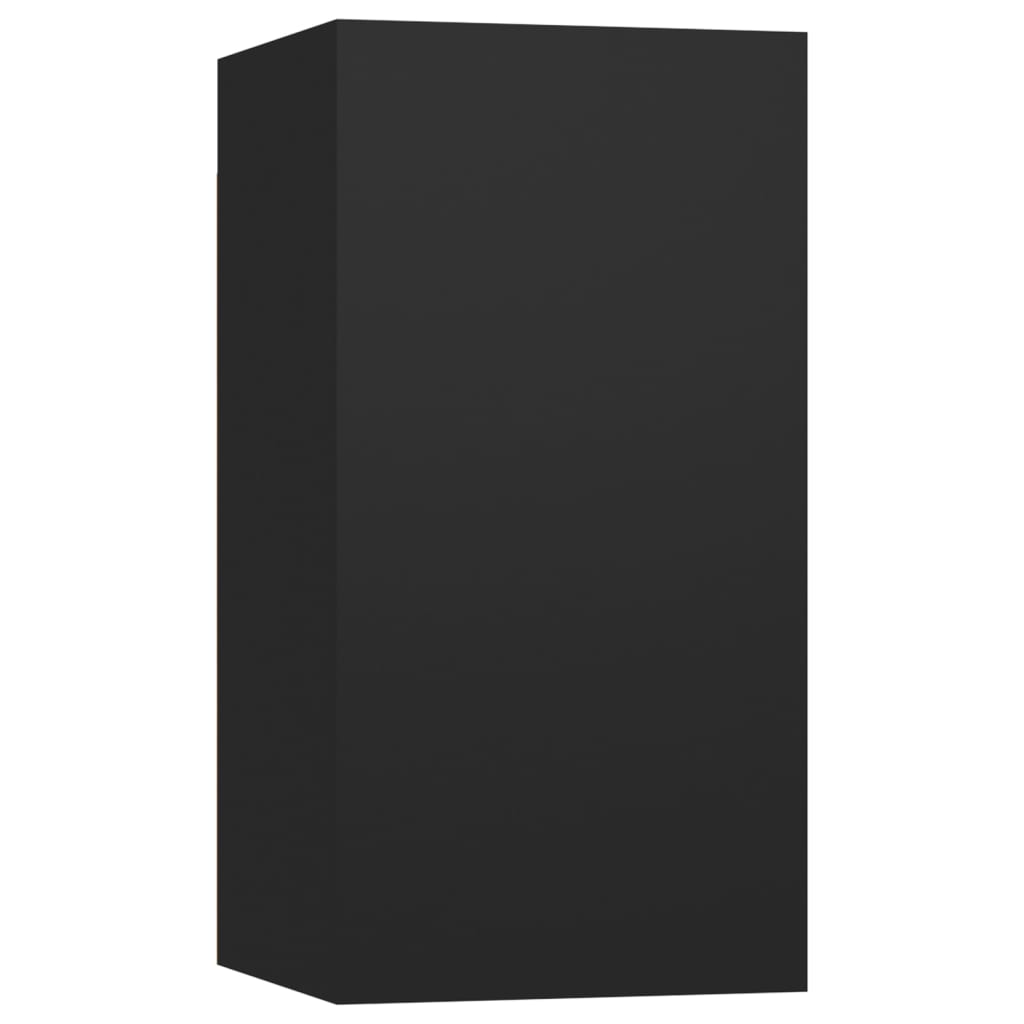 vidaXL TV Stands 7 Pcs Black 12"x11.8"x23.6" Engineered Wood