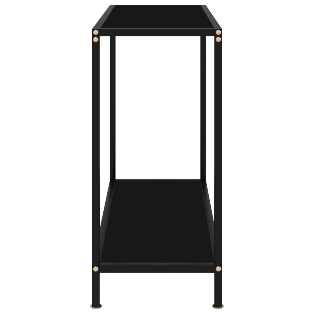 vidaXL Console Table Black 31.5"x13.8"x29.5" Tempered Glass