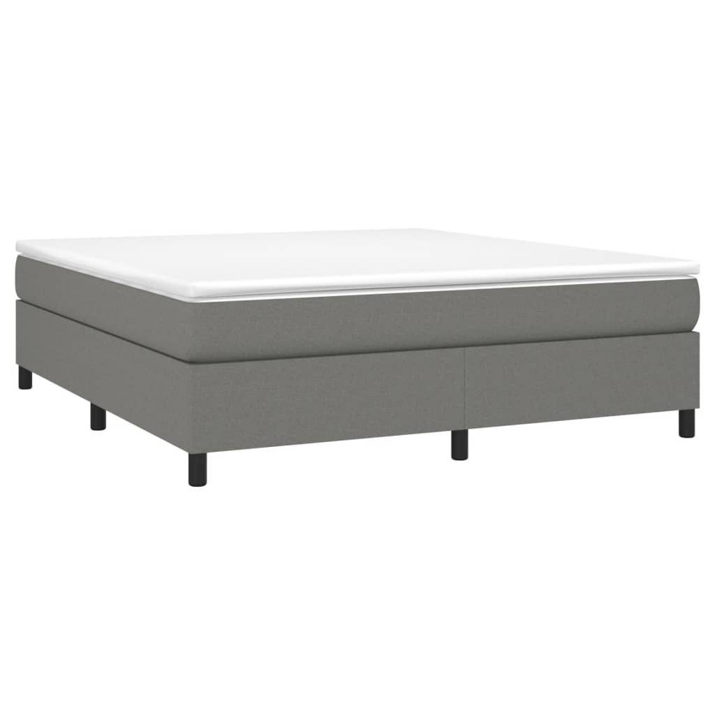 vidaXL Box Spring Bed with Mattress Dark Gray 72"x83.9" California King Fabric