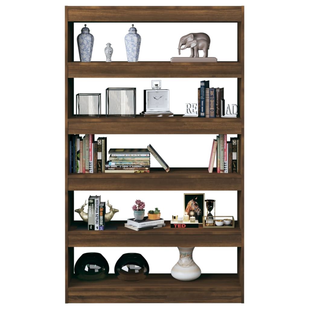 vidaXL Book Cabinet/Room Divider Brown Oak 39.4"x11.8"x65.4"