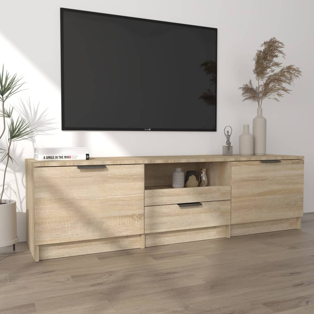 vidaXL TV Stand Sonoma Oak 55.1"x13.8"x15.7" Engineered Wood
