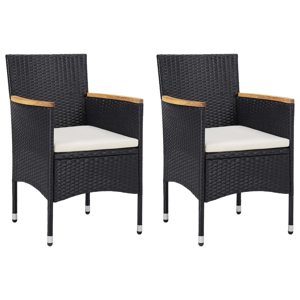 vidaXL 3 Piece Patio Dining Set Black